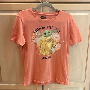 Star Wars Youth  T-Shirt - Orange-Peach Color with Grogu  “Baby Yoda XL